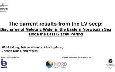 ’The current results from the LV seep:  Discharge of Meteoric Water in the Eastern Norwegian Sea  since the Last Glacial Period’ Wei-Li Hong, Tobias Himmler, Aivo Lepland, Jochen Knies, and others