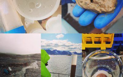 Water and sediment sampling in Kongsfjorden- Krossfjorde, Svalbard. Photo: Seyed Reza Saghravani